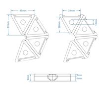 Palette d'ombres à paupières magnétiques multicouches multicolores, boîte triangulaire pliable en plastique ABS, logo personnalisé, impression UV sur écran