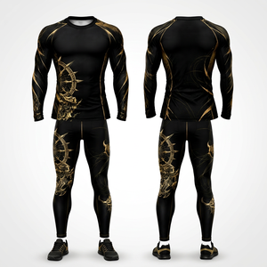 Nuevo Diseño 2027: Conjunto Personalizado de Rash Guard BJJ Premium para MMA, Jiu Jitsu No-Gi y Grappling, Camiseta de Compresión de Manga Corta y Leggings - Product Image 1