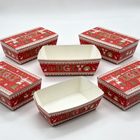Barquette alimentaire en papier couché imprimée sur mesure, boîte écologique pour snacks, aliments frits et emballages festifs saisonniers