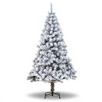 Sapin de Noël en PVC de haute qualité, cèdre blanc, personnalisable, décoratif, enneigé, sur pied, pliable, léger