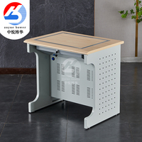 Table d'ordinateur encastrée avec écran LCD escamotable en métal pour salle de classe et salle de formation