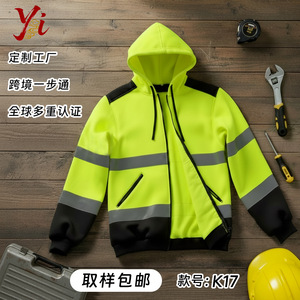 เสื้อฮู้ดสะท้อนแสงแบบหนา รุ่น K17 สำหรับงานก่อสร้างและจราจร - Product Image 3