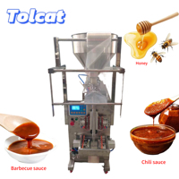 Máquina Versátil para Envasar Bolsas de Salsa en Formato Vertical, con Medición Automática, Llenado, Sellado Térmico y Empaquetado de Alta Calidad