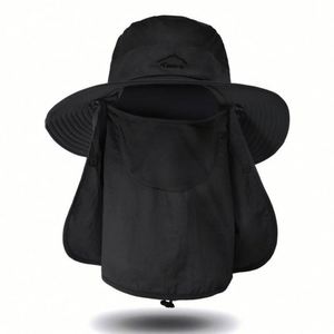 Chapeau de pêcheur anti-UV, imperméable, pliable, à séchage rapide, avec cordon, pour l'extérieur - Product Image 4