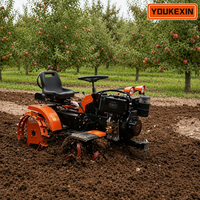 Motocultor de la Marca YKX, Motocultor de 4 Ruedas para Terrenos Montañosos, Arado de Suelo para Granjas Agrícolas