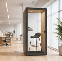 Cabine de bureau insonorisée modulaire testée pour une personne, isolation acoustique, éclairage LED, design scandinave, galvanisation à chaud