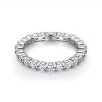 Nouvelle bague pour femme en argent S925 Tong Lin avec incrustation de zircon en cercle complet, style OL tendance, bijoux de personnalité européenne et américaine