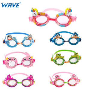 แว่นตาว่ายน้ำสำหรับเด็ก WAVE ลายการ์ตูน เลนส์ PC ซิลิโคนกันฝ้า อุปกรณ์ว่ายน้ำสำหรับเด็ก - Product Image 2
