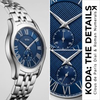 Montres pour hommes Cadran bleu carbone Chiffres romains argentés Petite seconde Étanche Quartz Lunette lisse Personnalisation OEM