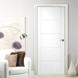 Design moderno solido nucleo in legno MDF porta d'ingresso a doppio filo sinistra battente senza cornice incernierata per uso interno hotel apertura manuale - Product Image 3