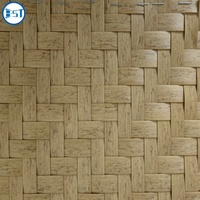 Panneaux tissés en feuilles de bambou synthétique résistant aux UV Tapis tissé en plastique tricoté à usage extérieur