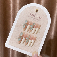 Ongles en acrylique de haute qualité à presser, ongles en acrylique faits à la main de luxe avec motifs, fournisseur d'ongles artificiels