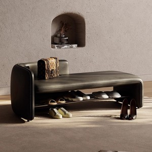 <span class=keywords><strong>Banc</strong></span> de luxe moderne empilable pour l'entrée, idéal pour hôtels, en <span class=keywords><strong>bois</strong></span> et cuir, avec rangement long pour suspendre les vêtements - Product Image 1