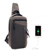 Bolso Bandolera Deportivo Impermeable con Logotipo Personalizado, para Auriculares, con Orificio para Auriculares, Unisex, con Cierre USB, Portátil