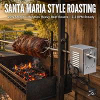 Moteur de rôtissoire pour barbecue de fêtes 45W certifié CE 2-3 tr/min 150-200 KGF.CM pour l'Agneau Entier et la Dinde de Thanksgiving et de Noël, EU/US/UK/AU