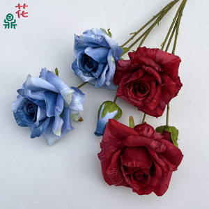 Grandes roses en soie Tea Flower, fleurs artificielles réalistes pour la décoration de mariage - Product Image 2
