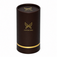 Boîte cylindrique en carton rond personnalisée pour cosmétiques, cadeaux, huiles essentielles, flacons en verre, emballage noir