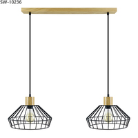 Lámpara Colgante LED Moderna de 220 Voltios para Bar o Cafetería 2022, Lámpara Colgante Moderna de Metal y Madera para Sala de Estar