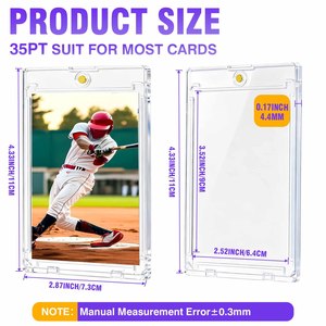 Porta Tarjetas Magnéticas Ultra Delgado Transparente de un Toque, Protección UV, Porta Tarjetas de Plástico Duro para Deportes, Coleccionismo y Intercambio - Product Image 4