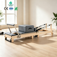 Contron Sports Premium Maple Wood Pilates Reformer 2430mm Kelas Komersial Yoga Core Bed Rehabilitasi Tahan Lama untuk Kesehatan