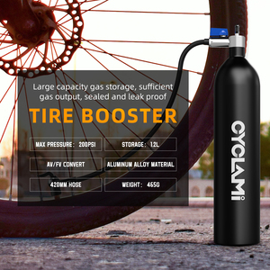 CYCLAMI Gonfleur de <span class=keywords><strong>pneu</strong></span> de vélo ultra-rapide Tubeless Presta/Schrader Valves Booster haute <span class=keywords><strong>pression</strong></span> Compatible pour les vélos <span class=keywords><strong>VTT</strong></span> de route - Product Image 2