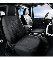 Housses de siège Dodge Ram 1500 2500 3500 sur mesure 2009-2026 Crew Quad Mega Cab en tissu imperméable et similicuir, 5 pièces avant et arrière
