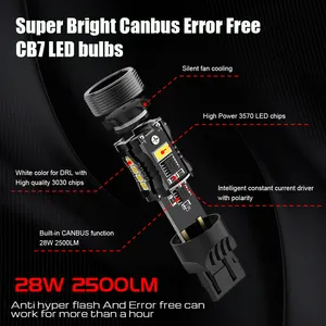 Canbus hata ücretsiz CB7 LED ampuller 3157 3047K P27/5W ile 3570 çip 28W 2500LM beyaz Amber kırmızı araba fren dur sinyal ışıkları
