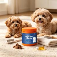Comprimés à croquer OEM/ODM pour chats et chiens au saumon, pour une belle pelage, une peau apaisée, des articulations et un intestin sains, et une meilleure digestion.