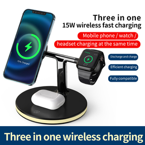 15W 3 in 1 Magnetic Wireless Charging Stand Fast <b>Charger</b> for Mobile Phone <b>Smartwatch</b> TWS Headphones with Holder - Product Image 2