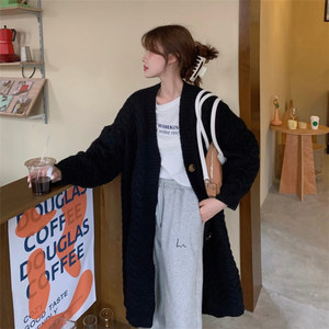 Nueva llegada de tendencia, cárdigans con botones de invierno, suéter para mujer, abrigo de punto largo grueso suelto, cárdigan Maxi de lana con frente abierto para mujer - Product Image 4