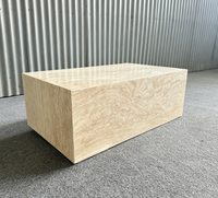 Mesa de Comedor Moderna de Mármol Natural con Textura Porosa en Capas, Pulida y Acabada, Muebles para Sala de Estar, Hogar, Villa, Restaurante