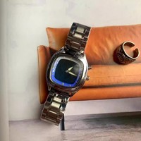 Jam Tangan Sport Pria Mewah dengan Tampilan Digital Dinamis Motif Naga, Model Kotak Sederhana, Quartz, Logo Kustom, Bisnis, Fashion, Bahan Alloy