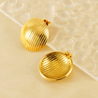 Boucles d'oreilles tendance en acier inoxydable 18 carats plaqué or pour la fabrication de bijoux de mode pour femmes