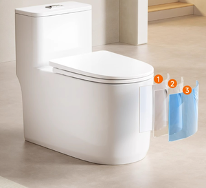 โถสุขภัณฑ์เซรามิคแบบชำระล้างสองระบบสำหรับห้องน้ำสมัยใหม่ - Product Image 4