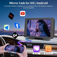 Moniteur Carplay sans fil 7 "IPS IOS Carplay et Android Auto/Navigation GPS/Commande vocale/Lien miroir, Bluetooth/Enregistreur vidéo