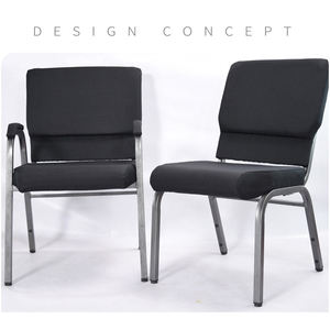 Sillas Acolchadas de Tela para Conferencias, Teatros y Capacitaciones, Silla de Iglesia con Sistema de Enclavamiento, Venta al Por Mayor - Product Image 4