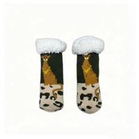 Niedliche Eisbär-Kinder-Wintersocken Atmungsaktive Rutschfeste Gestrickte Haussocken Premium Lebkuchen-Einwegsocken