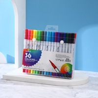 Ensemble de feutres à eau non toxiques pour enfants, 12, 24 couleurs, double embout en plastique pour le dessin