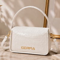 Sac à main pour femme en cuir PU à motif crocodile, personnalisable avec logo et couleur, sac à bandoulière à rabat avec sangle amovible, OEM ODM