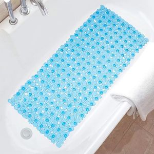 Customized Pebble Bath Mat TPR Anti-Slip Solid Color Minimalist Design for Bathroom Drainage Prevention - Product Image 2