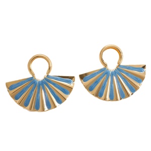 Boucles d'oreilles élégantes en forme d'éventail Jingciren Boutique pour femme, clous d'oreilles dorés, design haut de gamme, luxe léger, style simple et froid - Product Image 1