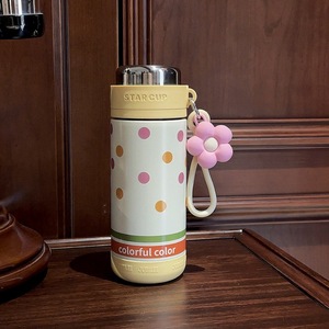 กระบอกน้ำสแตนเลสแบบพกพาสำหรับเด็กผู้หญิงทรงเรโทรทันสมัยพร้อมเครื่องดื่มสูญญากาศลายดอกไม้ที่ละเอียดอ่อน - Product Image 5