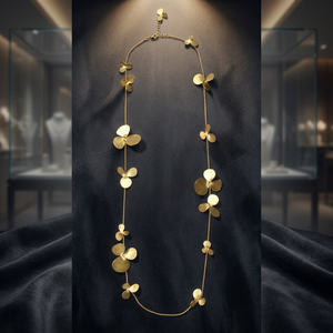Handmade Brass Fashion Power Necklaces Gold-Plated Flower Shape Unisex for a Luxurious Look - Product Image 3