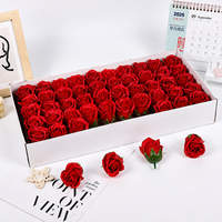 Vente en gros de 50 roses artificielles en mousse pour la décoration de mariage, cadeau de la Saint-Valentin, fournitures pour fêtes de Noël