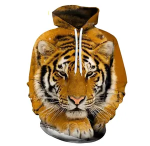 Fitspi Wholesale Animal 3d Graphic Tiger 3d Print Hoodies Fashion Casual Long Sleeved Pullover Sweatshirts Dropshipping