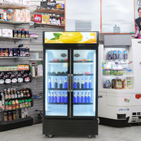 Réfrigérateur de supermarché commercial multi-ponts refroidisseur de boissons en verre refroidisseur de boissons présentoir de boissons réfrigérateur