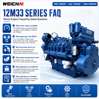 Moteur diesel marin SCDC WEICHAI Baudouin 12M33C10000-15 1000HP 1500RPM V12 refroidi par eau 4 temps EPA Tier2 pour remorqueurs et navires de transport de marchandises