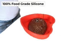 Large Heart Orange <b>Silicone</b> Cake Mold Nonstick Food Grade Silicon <b>Baking</b> Pan Single OPP Bag Packed - Product Image 6