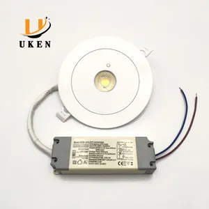 Non Maintained 3w Ceiling Embedded White Plastic Downlight LED Emergency Spot Down Light with Backup Battery