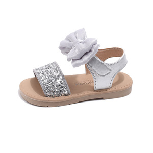 Sandales plates pour bébés filles, nouvelle mode, avec nœud scintillant, semelle souple, design nœud papillon, paillettes, style princesse, vente en gros - Product Image 5